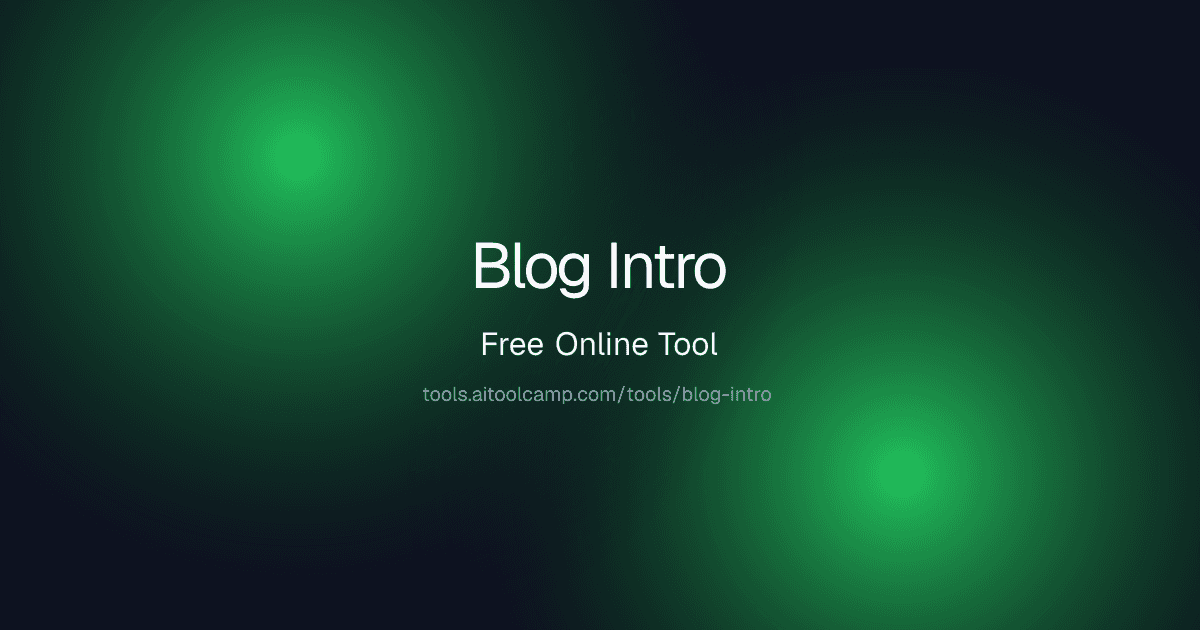 Blog Intro Generator screenshot