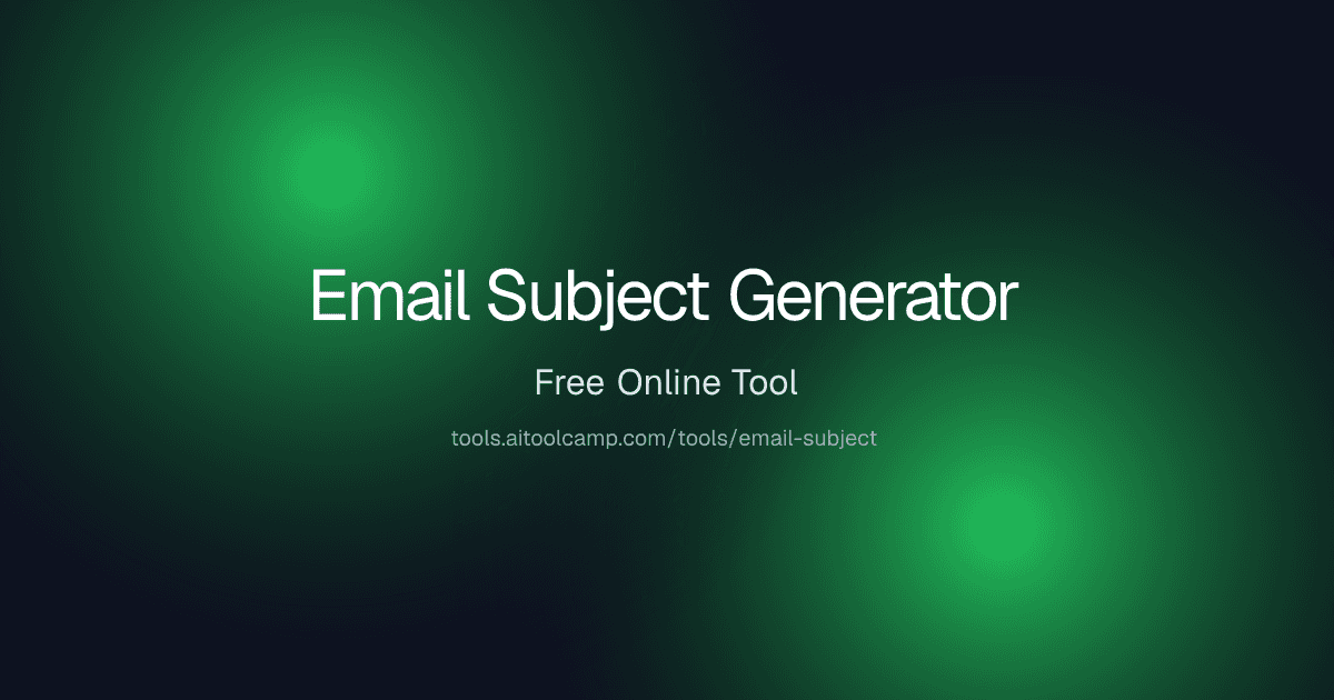AIToolCamp Email Subject Generator screenshot