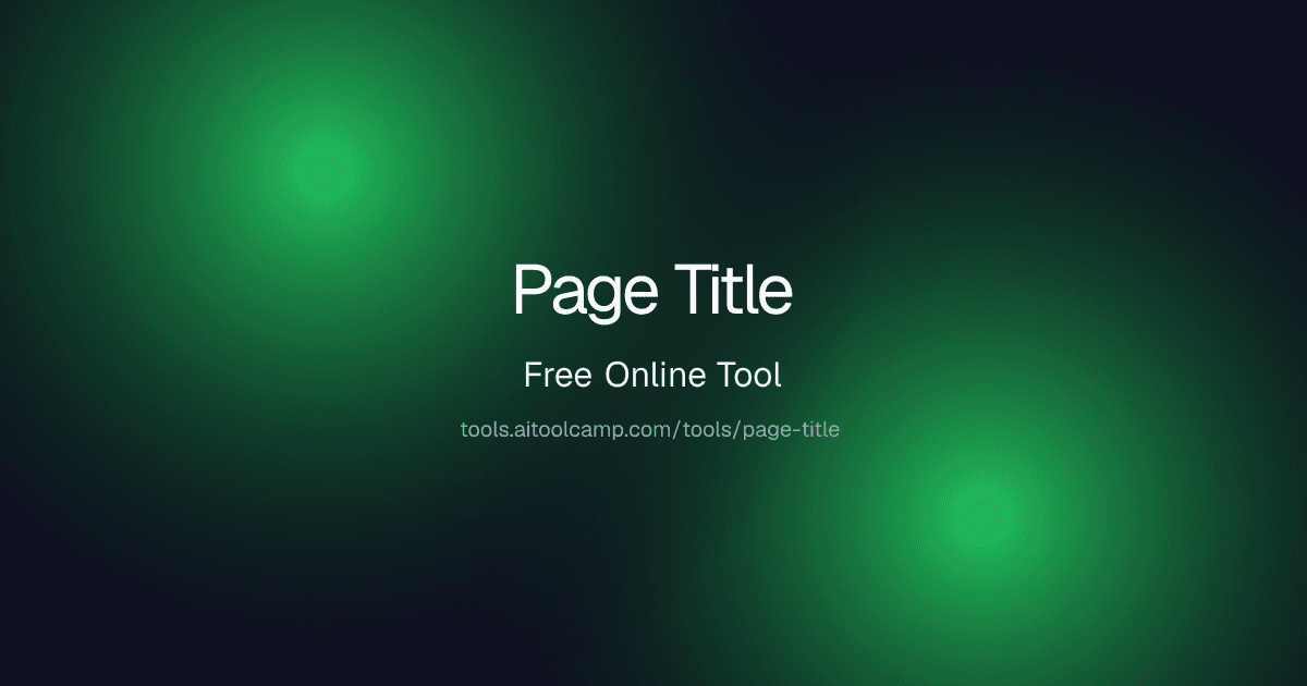 Page Title Generator screenshot